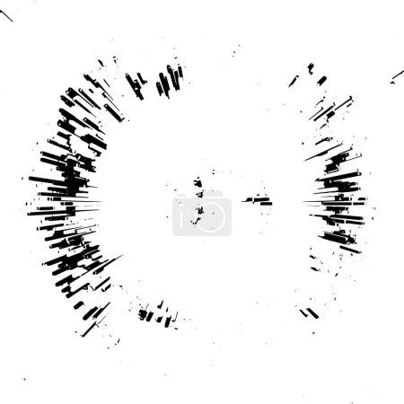 Ilustración de Grunge patrón blanco y negro. Textura abstracta monocromática. Antecedentes de grietas, rasguños, astillas, manchas, manchas de tinta, líneas. Superficie de fondo diseño oscuro - Imagen libre de derechos