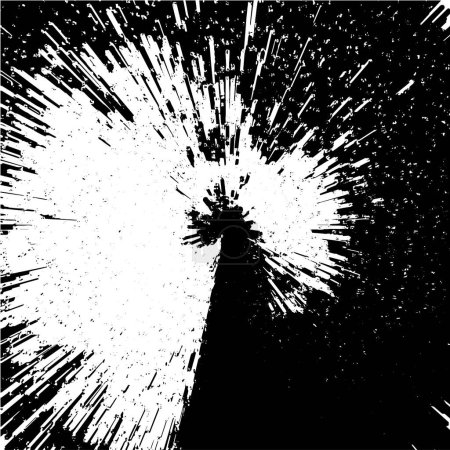 Illustration for Circular starburst explosion texture. Distressed uneven grunge background. Abstract monochrome illustration. - Royalty Free Image