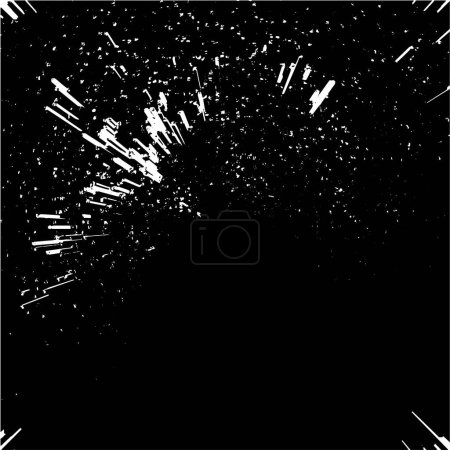 Illustration for Circular starburst explosion texture. Distressed uneven grunge background. Abstract monochrome illustration. - Royalty Free Image