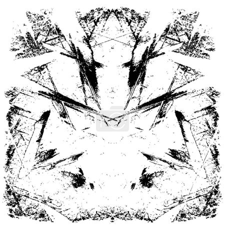 Illustration for Symmetrical geometrical black and white grunge background - Royalty Free Image