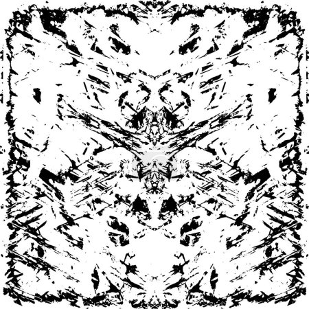 Ilustración de Fondo abstracto monocromo, patrón grunge en blanco y negro. - Imagen libre de derechos