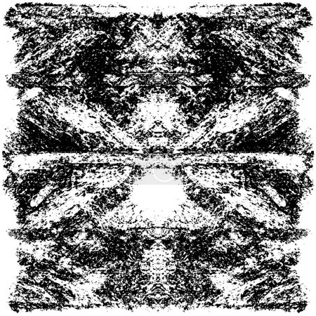 Ilustración de Fondo abstracto monocromo, patrón grunge en blanco y negro. - Imagen libre de derechos