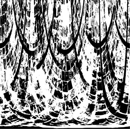 Téléchargez les illustrations : Vieux fond grunge rustique, texture abstraite noir et blanc - en licence libre de droit