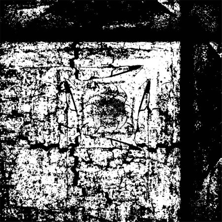 Ilustración de Grunge patrón blanco y negro. Partículas monocromáticas textura abstracta. Antecedentes de grietas, rasguños, astillas, manchas, manchas de tinta, líneas. Superficie de fondo de diseño oscuro. Elemento de impresión gris - Imagen libre de derechos