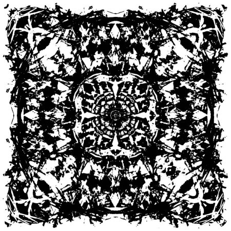 Ilustración de Patrón texturizado grunge abstracto en blanco y negro - Imagen libre de derechos