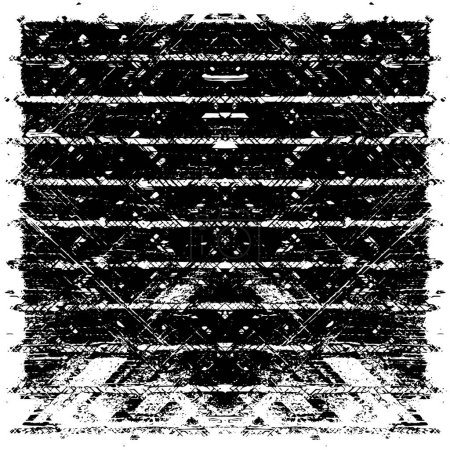 Illustration for Black and white grunge pattern, monochrome background. - Royalty Free Image