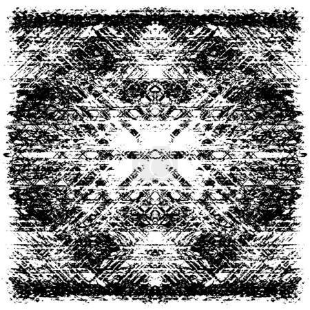 Ilustración de Black and white grunge pattern, monochrome background. - Imagen libre de derechos