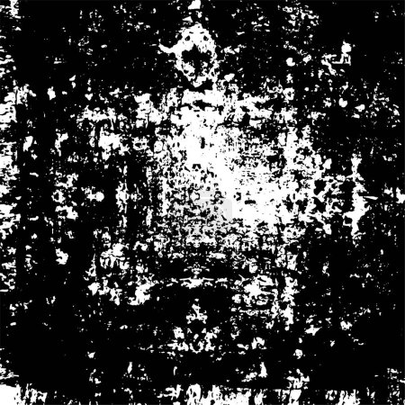 Ilustración de Negro y blanco monocromo viejo grunge vintage fondo abstracto, textura con patrón retro - Imagen libre de derechos