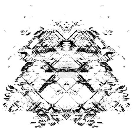 Ilustración de Fondo grunge abstracto con diferentes patrones, blanco y negro - Imagen libre de derechos