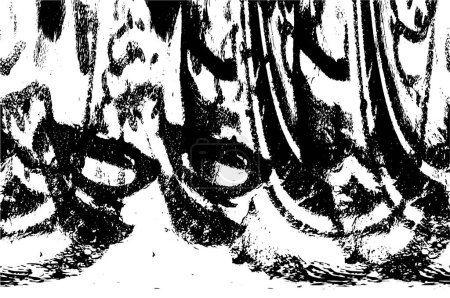 Ilustración de Antiguo fondo abstracto en blanco y negro, textura grunge - Imagen libre de derechos