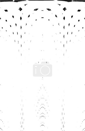 Illustration for Grunge vertically symmetrical black and white texture. Monochrome weathered overlay pattern. - Royalty Free Image