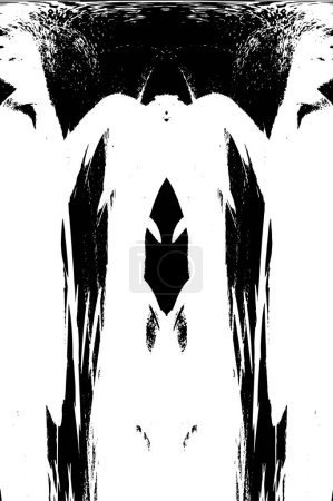 Foto de Grunge verticalmente simétrica textura en blanco y negro. Monocromo patrón de superposición resistido. - Imagen libre de derechos