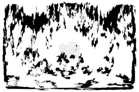 Bedrängter Hintergrund in schwarz-weißer Textur mit Kratzern und Linien. Abstrakte Vektorillustration. 