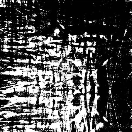 Ilustración de Plantilla de textura vectorial urbana en blanco y negro grunge. Fondo oscuro de grietas, manchas, virutas, líneas. - Imagen libre de derechos