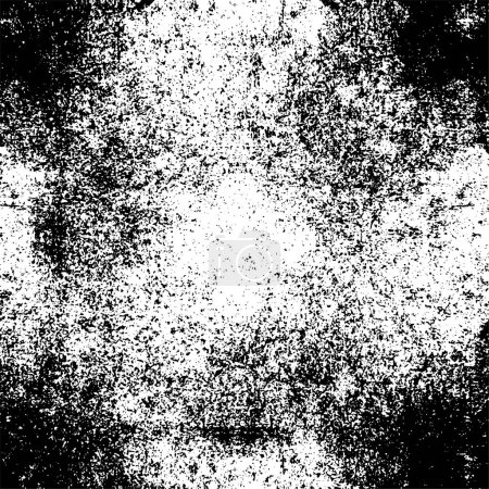 Ilustración de Plantilla de textura vectorial urbana en blanco y negro grunge. Fondo oscuro de grietas, manchas, virutas, líneas. - Imagen libre de derechos