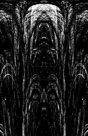 Photo for Grunge vertically symmetrical black and white texture. Monochrome weathered overlay pattern. - Royalty Free Image
