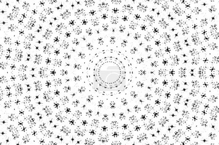 Téléchargez les illustrations : Fond décoratif noir et blanc avec motif kaléidoscopique - en licence libre de droit