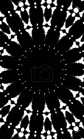 Téléchargez les illustrations : Fond kaléidoscopique ornemental noir et blanc. - en licence libre de droit