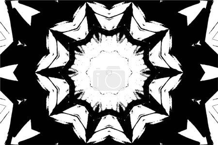 Ilustración de Fondo decorativo blanco y negro con patrón caleidoscópico - Imagen libre de derechos