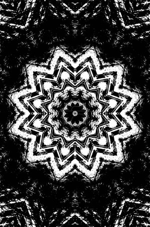 Illustration for Ornamental kaleidoscopic black and white background - Royalty Free Image