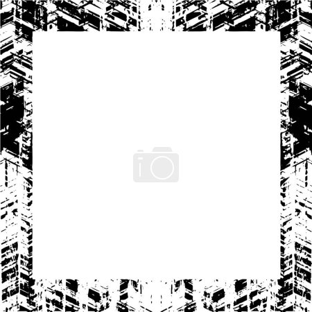 Ilustración de Marco grunge abstracto. Plantilla de fondo blanco y negro. - Imagen libre de derechos