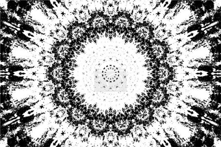 Illustration for Black and white decorative background with kaleidoscopic pattern - Royalty Free Image