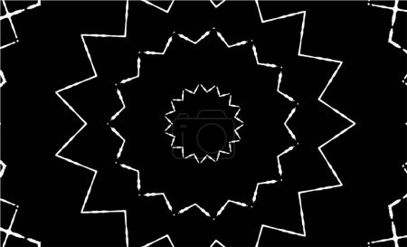Illustration for Ornamental kaleidoscopic black and white background - Royalty Free Image