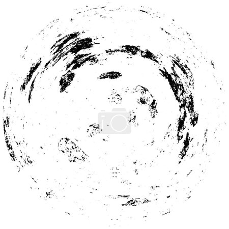Ilustración de Patrón creativo grunge abstracto redondo blanco y negro - Imagen libre de derechos