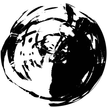 Téléchargez les illustrations : Noir et blanc ronde abstraite grunge motif créatif - en licence libre de droit