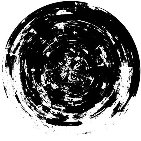 Téléchargez les illustrations : Noir et blanc ronde abstraite grunge motif créatif - en licence libre de droit