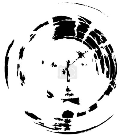 Ilustración de Blanco y negro redondo en forma de grunge abstracto patrón creativo - Imagen libre de derechos