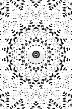Illustration for Black and white ornamental background. Mandala pattern. - Royalty Free Image
