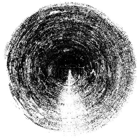 Ilustración de Acromático abstracto forma redonda sello grunge fondo - Imagen libre de derechos