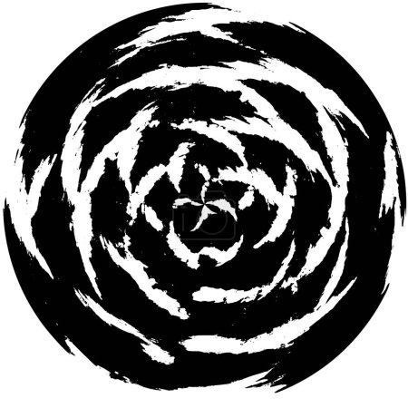 Téléchargez les illustrations : Noir et blanc abstrait forme ronde timbre fond grunge - en licence libre de droit