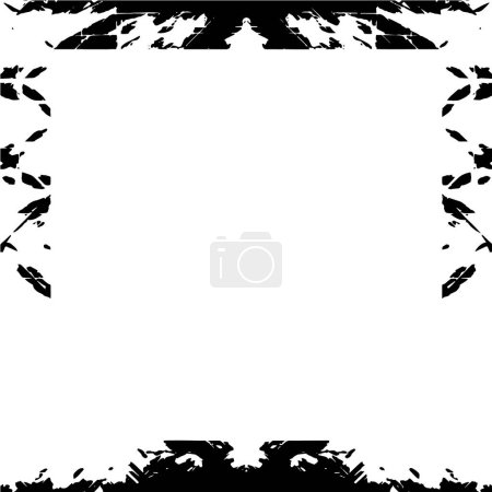 Ilustración de Marco cuadrado grunge sobre fondo blanco, ilustración vectorial. - Imagen libre de derechos