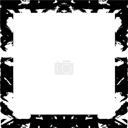 Ilustración de Marco cuadrado grunge sobre fondo blanco, ilustración vectorial. - Imagen libre de derechos