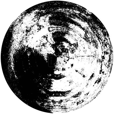 Ilustración de Grunge blanco y negro angustiado fondo. Banner pintado redondo. - Imagen libre de derechos