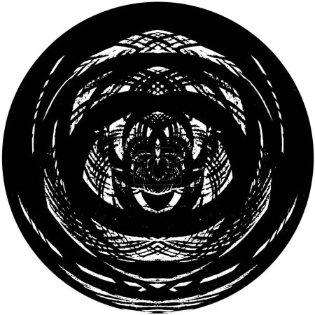 Illustration for Black and white grunge round pattern - Royalty Free Image