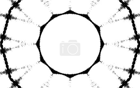 Illustration for Ornamental black and white background with kaleidoscopic pattern - Royalty Free Image