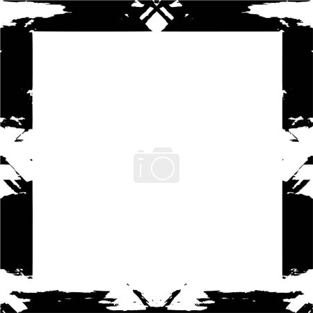 Illustration for Grunge square frame on white background, vector illustration. - Royalty Free Image