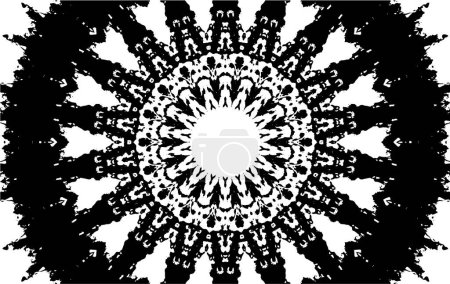Ilustración de Patrón blanco y negro sin costuras con formas geométricas abstractas - Imagen libre de derechos