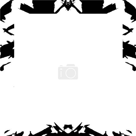 Illustration for Grunge square frame on white background, vector illustration. - Royalty Free Image