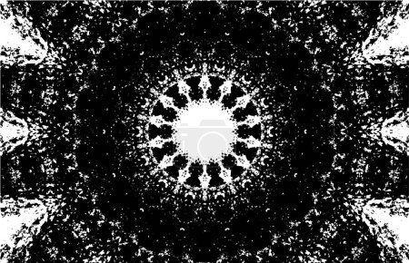 Ilustración de Fondo blanco y negro ornamental con patrón caleidoscópico - Imagen libre de derechos