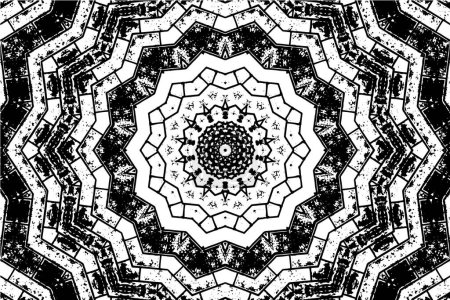 Illustration for Creative monochrome background with kaleidoscopic pattern - Royalty Free Image