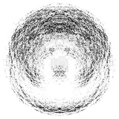 Illustration for Black and White Chaotic Monochrome Patterns, Abstract Shadows, and White Noise Within the Sphere - Royalty Free Image