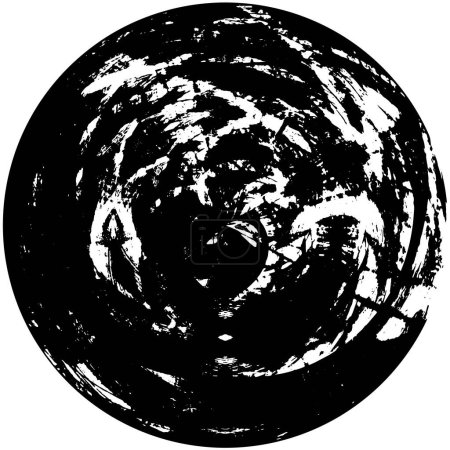 Ilustración de Patrones monocromáticos caóticos en blanco y negro, sombras abstractas y ruido blanco dentro de la esfera - Imagen libre de derechos