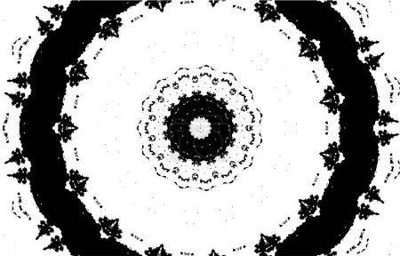 Illustration for Kaleidoscopic ornamental black and white background - Royalty Free Image
