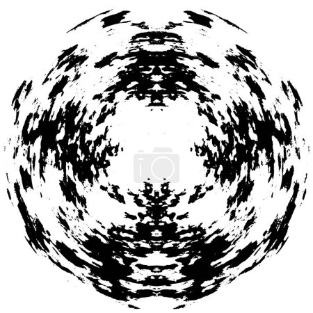 Ilustración de Patrones monocromáticos caóticos en blanco y negro, sombras abstractas y ruido blanco dentro de la esfera - Imagen libre de derechos