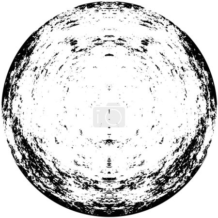 Illustration for Black and White Chaotic Monochrome Patterns, Abstract Shadows, and White Noise Within the Sphere - Royalty Free Image