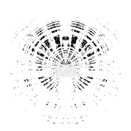 Ilustración de Caóticos patrones monocromáticos en blanco y negro y sombras abstractas dentro de la esfera - Imagen libre de derechos